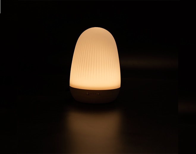 Miro-Wooden Basis Ceramische Crane Water Ultrasone Diffuser met licht